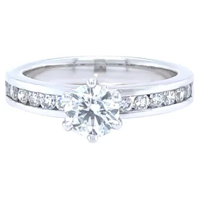 Pre-owned Bespoke 18ct White Gold Round Brilliant Cut Diamond Ring 0.95ct 5.75g