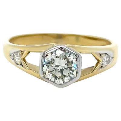 Pre-owned Bespoke 18ct Yellow Gold Diamond Engagement Ring 0.85ct