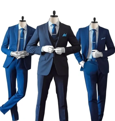 Pre-owned Bespoke 2 Mens Custom Made To Measure Suit Business Formal Wedding Hand Tailored