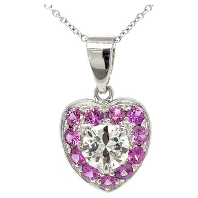 Pre-owned Bespoke Diamond Heart Pendant 3.15ct In Multi