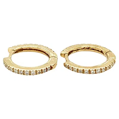 Pre-owned Bespoke Diamond Hoop Earrings Small 18k Yellow Gold