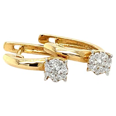Pre-owned Bespoke Diamond Lever-back Earrings 18k Yellow Gold
