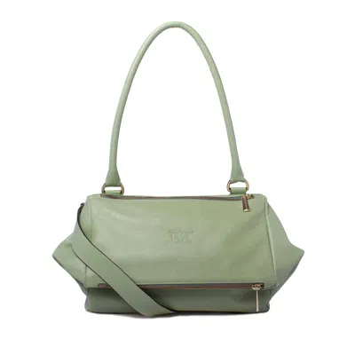 Bess Madrid Women's Bess - Bamboo Green Crossbody Leather Handbag