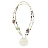Bess Madrid Women's Green / White / Silver Airi Double-strand Long Necklace In Jade, Chrysoprase & Peruvian Opal In Multi