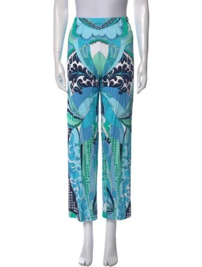 Pre-owned Bessi Printed Wide Leg Pants In Blue