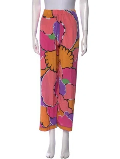 Pre-owned Bessi Silk Wide Leg Pants In Pink