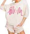 Best & Best Mom Puff Sleeve Sweater In Ivory In Neutral
