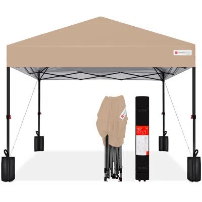 Best Choice Products 10 Ft. W X 10 Ft. D Steel Pop-up Canopy In Beige