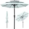Best Choice Products 10ft 3-tier Patio Umbrella, Market Sun Shade W/ Tilt Adjustment, Easy Crank - Baby Blue