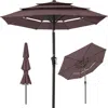 Best Choice Products 10ft 3-tier Patio Umbrella, Market Sun Shade W/ Tilt Adjustment, Easy Crank - Deep Taupe