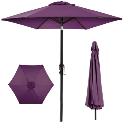 Best Choice Products 10ft Outdoor Steel Market Patio Umbrella W/ Crank, Tilt Push Button, 6 Ribs In Orange