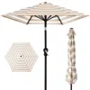 Best Choice Products 10ft Outdoor Steel Striped Market Patio Umbrella W/ Crank, Tilt Push Button, 6 Ribs