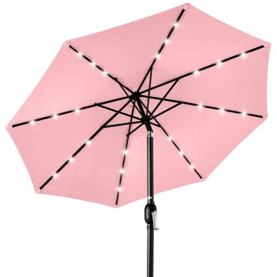 Best Choice Products 10ft Solar Led Lighted Patio Umbrella W/ Tilt Adjustment, Uv-resistant Fabric