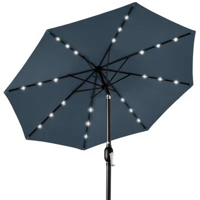 Best Choice Products 10ft Solar Led Lighted Patio Umbrella W/ Tilt Adjustment, Uv-resistant Fabric