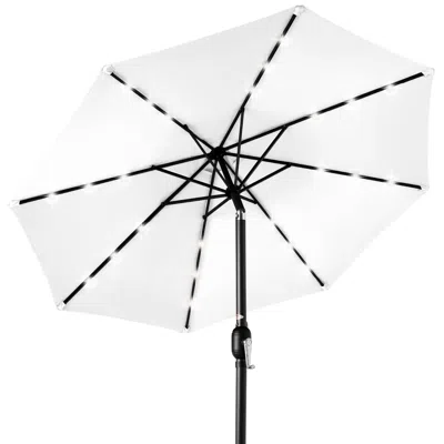 Best Choice Products 10ft Solar Led Lighted Patio Umbrella W/ Tilt Adjustment, Uv-resistant Fabric