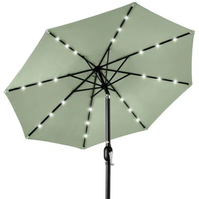 Best Choice Products 10ft Solar Led Lighted Patio Umbrella W/ Tilt Adjustment, Uv-resistant Fabric