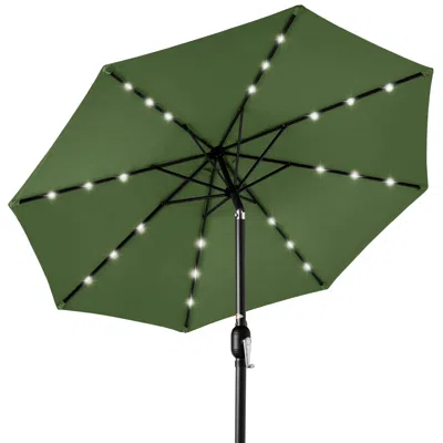 Best Choice Products 10ft Solar Led Lighted Patio Umbrella W/ Tilt Adjustment, Uv-resistant Fabric