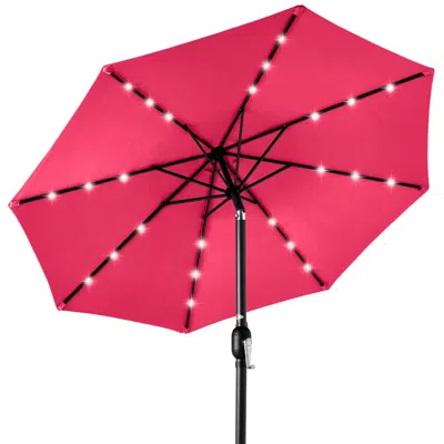 Best Choice Products 10ft Solar Led Lighted Patio Umbrella W/ Tilt Adjustment, Uv-resistant Fabric