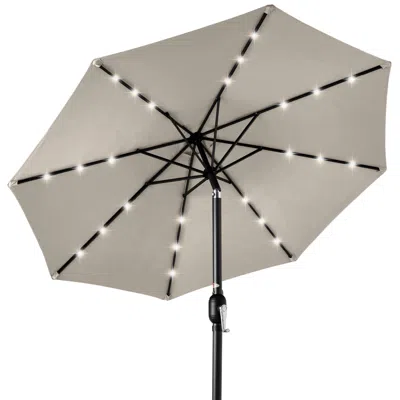 Best Choice Products 10ft Solar Led Lighted Patio Umbrella W/ Tilt Adjustment, Uv-resistant Fabric