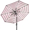 Best Choice Products 10ft Solar Led Lighted Striped Patio Umbrella W/ Crank, Tilt, Push Button, 6 Ribs