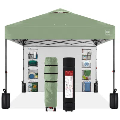 Best Choice Products 10x10ft Easy Setup Pop Up Canopy, Portable Tent W/ Side Wall, 1-button Push, Case