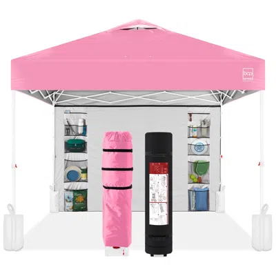 Best Choice Products 10x10ft Easy Setup Pop Up Canopy, Portable Tent W/ Side Wall, 1-button Push, Case In Multi