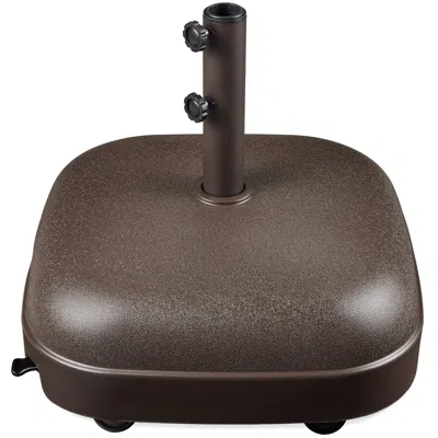Best Choice Products 123lb Capacity Fillable Mobile Umbrella Base For Patio, Deck, 4 Wheels - Dome Square Brown