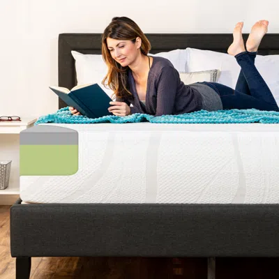 Best Choice Products 12in 2-layer Medium-firm Charcoal Gel & Green Tea Infused Memory Foam Mattress In Multi