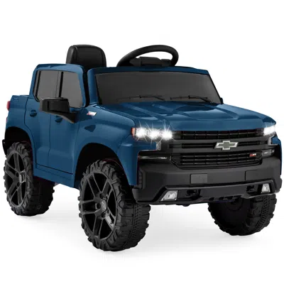 Best Choice Products 12v 2.5 Mph Licensed Chevrolet Silverado Ride On Truck Car Toy W/ Parent Remote Control In Blue