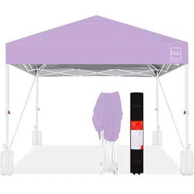 Best Choice Products 12x12ft Easy Setup Pop Up Canopy W/ 1-button Setup, Wheeled Case, 4 Weight Bags In Purple