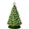 Best Choice Products 18in Ceramic Christmas Tree, Pre-lit Hand-painted Holiday Decor W/ 93 Lights In Green