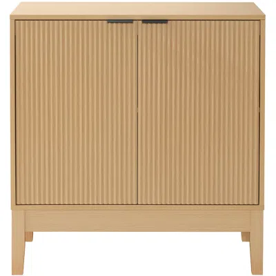 Best Choice Products 2-door Reeded Storage Cabinet W/ Soft-close Doors, Multipurpose Accent Furniture - Natural