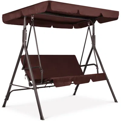 Best Choice Products 2-person Outdoor Large Convertible Canopy Swing Glider Lounge Chair W/ Removable Cushions In Pattern