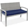 Best Choice Products 2-person Outdoor Wicker Bench Garden Patio Porch Furniture W/ 700lb Capacity, Cushion