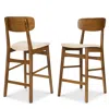 Best Choice Products 2-piece Farmhouse Counter Height Bar Stool Set W/ Cushioned Seat, Wooden Backrest