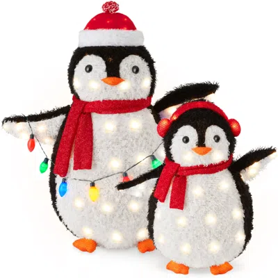 Best Choice Products 2-piece Lighted 3ft Pop-up Penguin Family Outdoor Christmas Decoration W/ 150 Led Lights In Multi