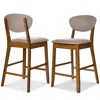 Best Choice Products 2-piece Mid-century Modern Wood And Upholstered Counter Height Bar Stool Set