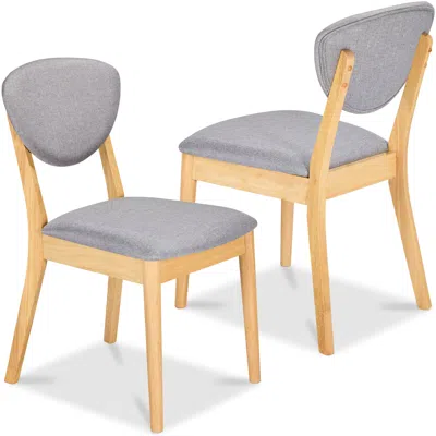 Best Choice Products 2-piece Mid-century Modern Wood & Upholstered Dining Chair Set