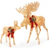 Best Choice Products 2-piece Moose Family Lighted Christmas Yard Décor Set W/ 170 Led Lights, Stakes, Zip Ties