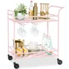 Best Choice Products 2-tier Rolling Bar Cart Indoor/outdoor W/ Storage Shelves, Wine Rack, Lockable Wheels