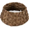 Best Choice Products 24in Basket Woven Hyacinth Christmas Tree Collar, Skirt Accessory W/ Cord Cut-out - Chestnut
