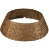Best Choice Products 24in Woven Hyacinth Christmas Tree Collar, Tree Skirt Accessory W/ Cord Cut-out