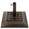 Best Choice Products 26lb Heavy-duty Steel Square Patio Umbrella Base Stand W/ Decorative Basketweave Pattern - Bronze