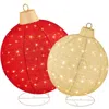 Best Choice Products 2pc Lighted Pop-up Christmas Ornaments Outdoor Holiday Decoration W/ 220 Led Lights - Red/gold In Red