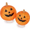 Best Choice Products 2pc Lighted Pop-up Outdoor Halloween Pumpkin Set, Fall Holiday Decoration W/ 130 Led Lights, 8 Light In Orange
