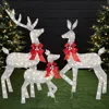 Best Choice Products 3-piece 2d Deer Family Set, Lighted Christmas Outdoor Decoration W/ 175 Lights, Stakes In Silver