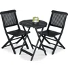 Best Choice Products 3-piece Acacia Wood Bistro Set, Folding Patio Furniture W/ 2 Chairs, Table - Charcoal