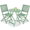 Best Choice Products 3-piece Acacia Wood Bistro Set, Folding Patio Furniture W/ 2 Chairs, Table - Mint