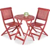 Best Choice Products 3-piece Acacia Wood Bistro Set, Folding Patio Furniture W/ 2 Chairs, Table - Ruby