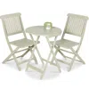 Best Choice Products 3-piece Acacia Wood Bistro Set, Folding Patio Furniture W/ 2 Chairs, Table - Sage Green